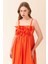 Büzgülü Maksi Boy Tafta Elbise Oranj Y2431305_011 5