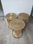 3 Adet / Zigon Sehpa Örtüsü / 33CM Yuvarlak / Işıltılı Simli Suni Deri/ 4