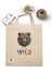 Ham Bez Çanta Tote Bag Bear Colored, Dokuma Saplı Kadın Omuz Çantası 1