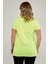 Sea Moda V Yaka Yırtmaçlı Basic Tshirt-Neon Sarı 5