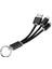 3'ü 1 Arada Örgülü USB Şarj Kablosu Anahtarlık Mikro USB Şarj Kablosu (Yurt Dışından) 1