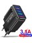 Aydınlık 3.1A 4usb Cep Telefonu Şarj Cihazı Seyahat Adaptörü LED Kafa Ab Tak (Yurt Dışından) 3
