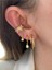 Zirkon Taşlı Halka Altın Kaplama Kadın Earcuff Kıkırdak Küpe 4