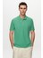 Regular Fit Mint Pike Dokulu %100 Pamuk Kıvrılmaz Polo Yaka Nakışlı T-Shirt 6HC14ORT51000 1