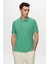 Regular Fit Mint Pike Dokulu %100 Pamuk Kıvrılmaz Polo Yaka Nakışlı T-Shirt 6HC14ORT51000 3