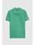 Regular Fit Mint Pike Dokulu %100 Pamuk Kıvrılmaz Polo Yaka Nakışlı T-Shirt 6HC14ORT51000 5