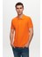 Regular Fit Turuncu Pike Dokulu %100 Pamuk Kıvrılmaz Polo Yaka Nakışlı T-Shirt 6HC14ORT51000 1