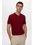 D'S Damat Regular Fit Bordo Pike Dokulu %100 Pamuk Kıvrılmaz Polo Yaka Nakışlı T-Shirt 4HC14ORT51000 2