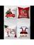 Noel Baba Merry Christmas Yılbaşı Gizli Fermuarlı Kırlent Kılıfı Koltuk Yastık Kılıfı TAKIM(4ADET) 1