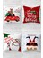 Noel Baba Merry Christmas Yılbaşı Gizli Fermuarlı Kırlent Kılıfı Koltuk Yastık Kılıfı TAKIM(4ADET) 2