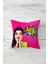 Pembe Pop Art Çift Tarafı Baskılı Gizli Fermuarlı Yastık Kılıfı Kırlent Koltuk Yastık Kılıfı 1