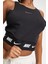 Sportswear Logolu Bantlı Crop Top Siyah Kısa Atlet 4