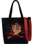 Kadın Vegan Siyah Large Tote Bag - Warner Bros Tasmanian Devil Tasarım 1