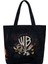 Kadın Vegan Siyah Large Tote Bag - Warner Bros Tasmanian Devil Tasarım 2