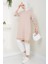 Çizgili Penye Tunik Camel HM2418 4