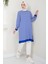 Çizgili Penye Tunik Mavi HM2418 1