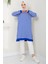 Çizgili Penye Tunik Mavi HM2418 3