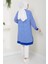 Çizgili Penye Tunik Mavi HM2418 5