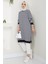 Çizgili Penye Tunik Siyah HM2418 3