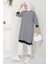 Çizgili Penye Tunik Siyah HM2418 4