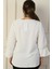 V Yaka Yarı Organze Krep B.b. Bluz 4