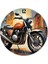 Retro Turuncu Motosiklet Dekoratif Duvar Saati 1