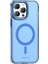 iPhone 15 Pro Max Uyumlu Kılıf Magsafe Özellikli Saydam Yüzey Recci Crystal Color Serisi Kapak Mavi 1