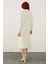 Ekru Polo Yaka Basic Midi Triko Elbise 4
