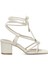 DS23029 4fx Kırık Beyaz Kadın Topuklu Sandalet 1
