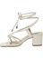 DS23029 4fx Kırık Beyaz Kadın Topuklu Sandalet 3