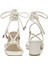 DS23029 4fx Kırık Beyaz Kadın Topuklu Sandalet 5