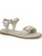 24S-117 4fx Bej Kadın Düz Sandalet 2