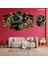 5 Parçalı Dekoratif Ahşap Duvar Tablosu ve Saati 60X124 cm 1