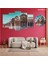 5 Parçalı Dekoratif Ahşap Duvar Tablosu ve Saati 60X124 cm 1