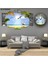 5 Parçalı Dekoratif Ahşap Duvar Tablosu ve Saati 60X124 cm 1