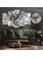 5 Parçalı Dekoratif Ahşap Duvar Tablosu ve Saati 60X124 cm 1