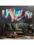 5 Parçalı Dekoratif Ahşap Duvar Tablosu ve Saati 60X124 cm 1