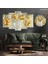 5 Parçalı Dekoratif Ahşap Duvar Tablosu ve Saati 60X124 cm 1
