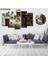 5 Parçalı Dekoratif Ahşap Duvar Tablosu ve Saati 60X124 cm 1