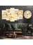 5 Parçalı Dekoratif Ahşap Duvar Tablosu ve Saati 60X124 cm 1