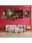 5 Parçalı Dekoratif Ahşap Duvar Tablosu ve Saati 60X124 cm 1