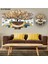 5 Parçalı Dekoratif Ahşap Duvar Tablosu ve Saati 60X124 cm 1