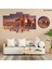 5 Parçalı Dekoratif Ahşap Duvar Tablosu ve Saati 60X124 cm 1