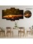 5 Parçalı Dekoratif Ahşap Duvar Tablosu ve Saati 60X124 cm 1