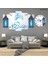 5 Parçalı Dekoratif Ahşap Duvar Tablosu ve Saati 60X124 cm 1