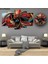 5 Parçalı Dekoratif Ahşap Duvar Tablosu ve Saati 60X124 cm 1