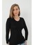 Kadın Bambu Tişört Uzun Kollu Badi Siyah - 2xl 5