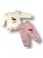 Flamingo Nakışlı Uzun Kollu Sweatli 2li Kız Bebek Takımı Ekru 1