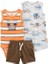 Layette Kız Bebek 3'lü Tulum Set Turuncu 1