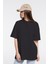 Soft Kadın Lacivert %100 Pamuk Bisiklet Yaka Ekstra Oversize Tişört 3